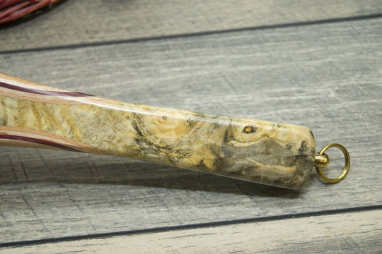 TMR Net - 10" Handle Buckeye Burl with 24k Gold Fill