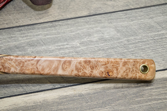 TMR Net - 15" Handle Maple Burl with Azurite Fill